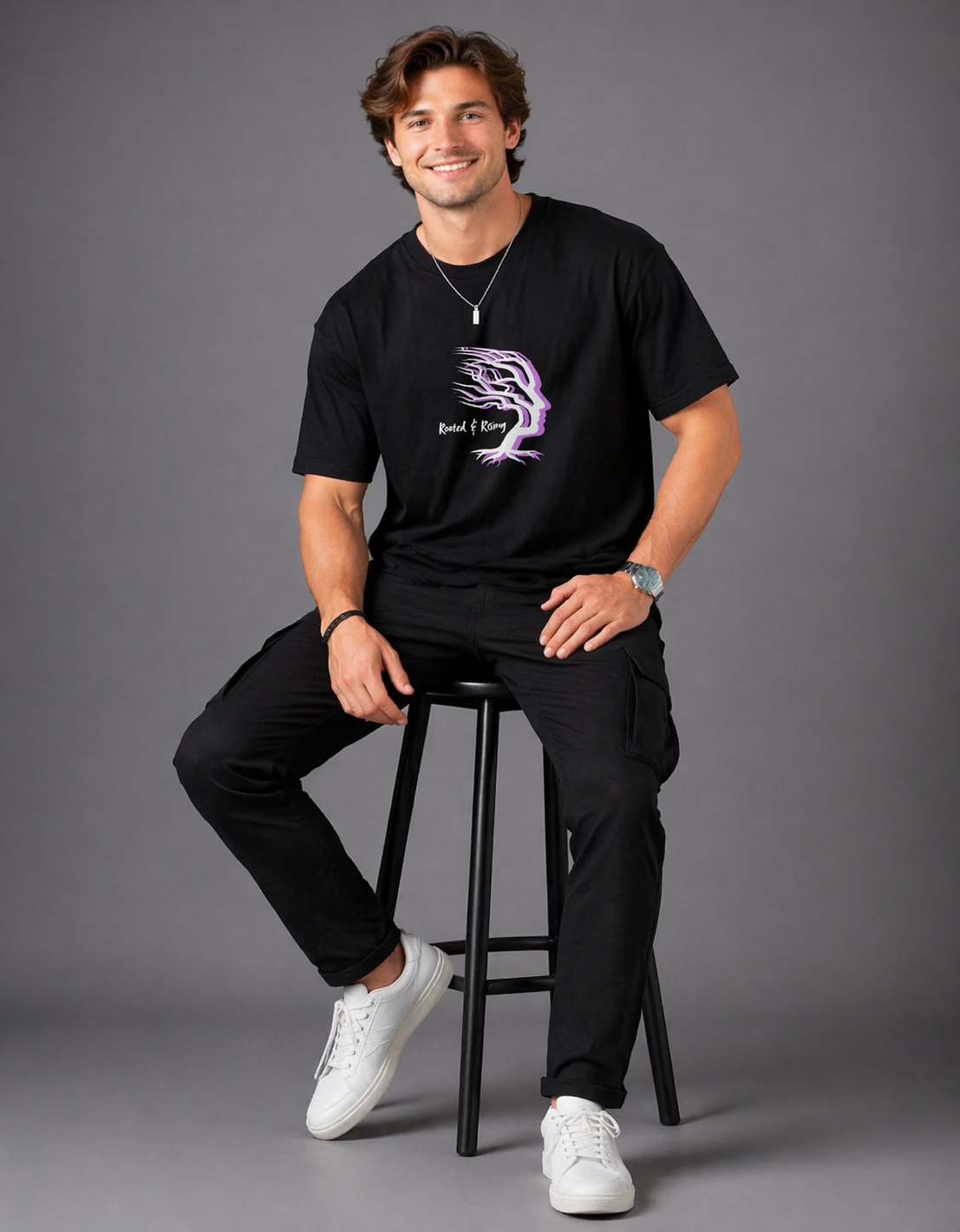 Snubby Oversized Tee - Cotton Lycra | Relaxed Stretch Fit