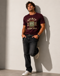 SNUBBY Men's Coffee Spirit NYC Graphic Printed 100% Pure Cotton Regular Fit T-Shirt