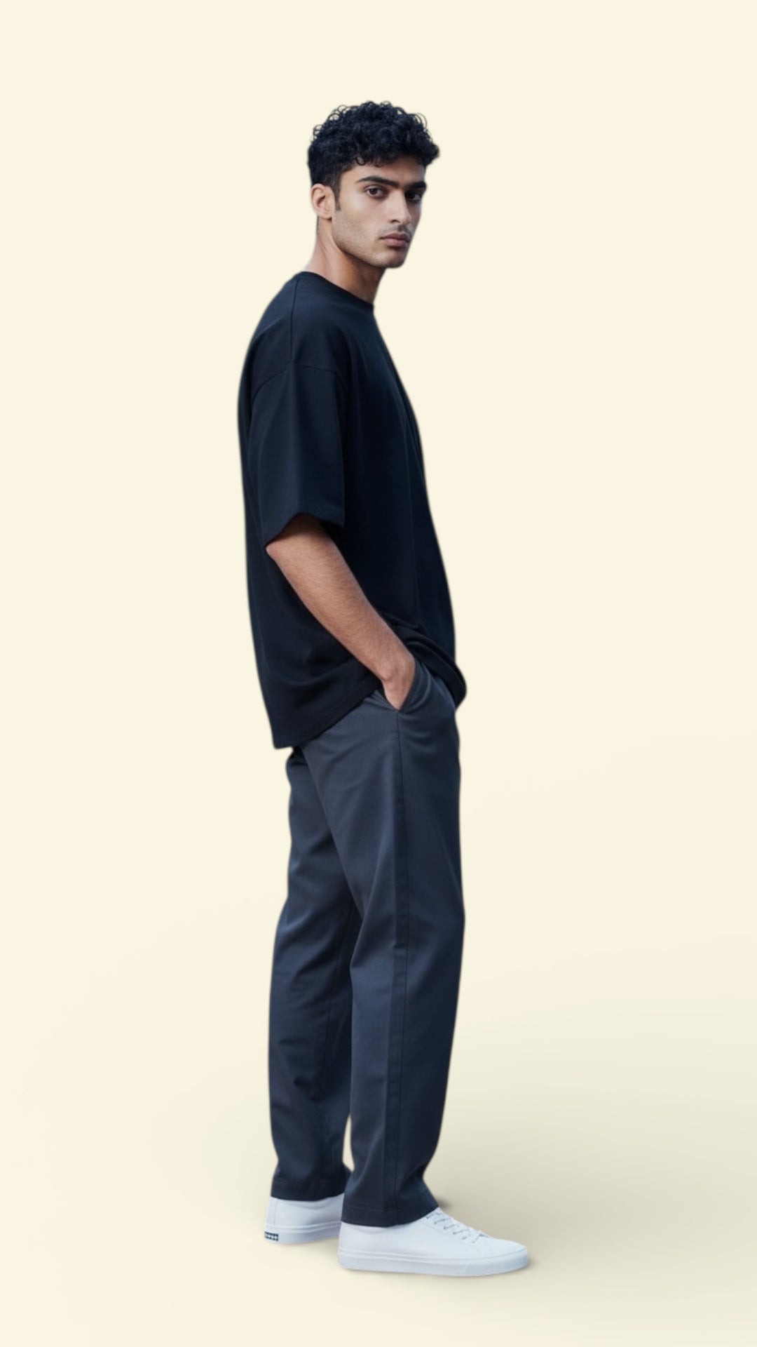 Snubby Oversized Tee - Cotton Lycra | Relaxed Stretch Fit