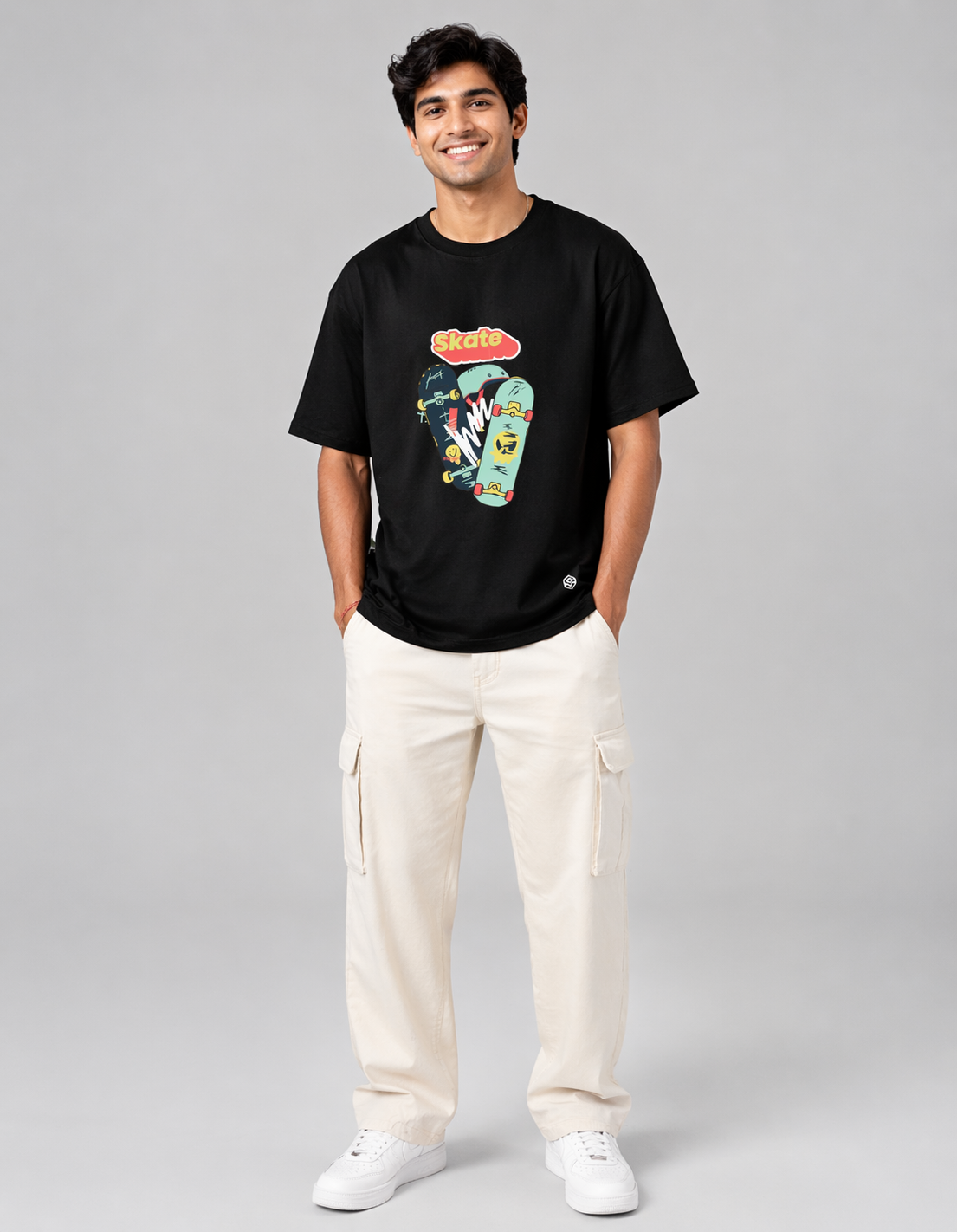 Snubby Oversized Tee - Cotton Lycra | Relaxed Stretch Fit