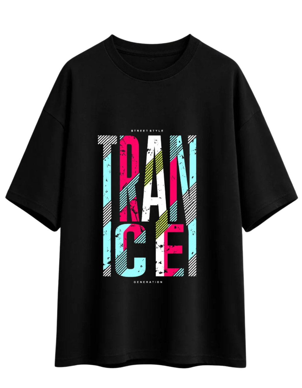 SNUBBY Men's Black "Trail Generation" Graphic Printed Premium Cotton Lycra 200 GSM Oversized T-Shirt