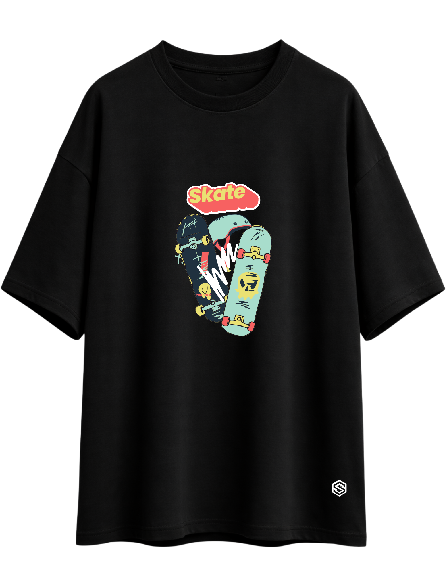 Snubby Oversized Tee - Cotton Lycra | Relaxed Stretch Fit