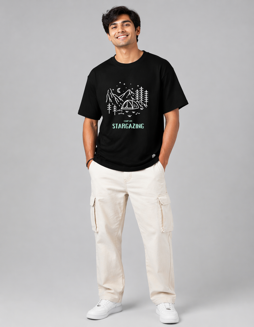 Snubby Oversized Tee - Cotton Lycra | Relaxed Stretch Fit